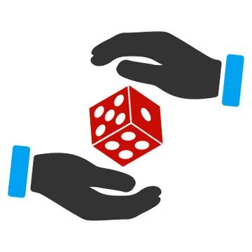 Hands Throw Dice Flat Icon Stock Illustration