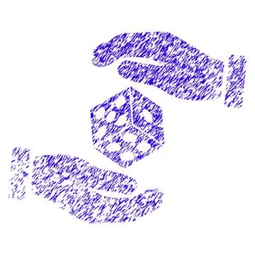 Hands Throw Dice Icon Grunge Watermark Stock Illustration
