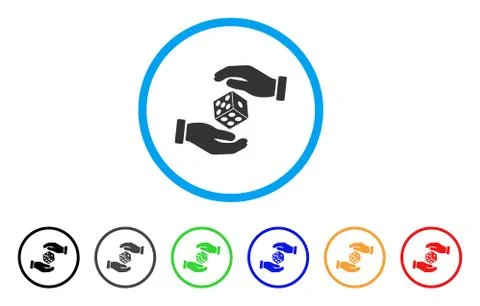 Hands Throw Dice Vector Icon Stock Illustration