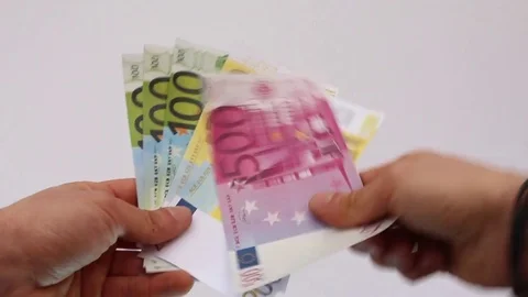 Hands throwing away euro banknotes Stock Footage 72030100
