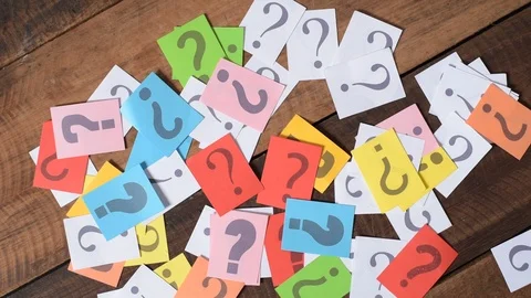 Hands throwing questions mark Stock Footage 88469031