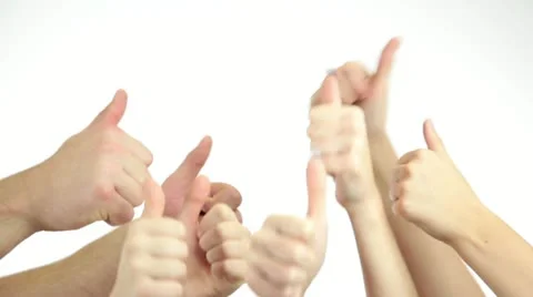 Hands with thumbs raised up Stock Footage