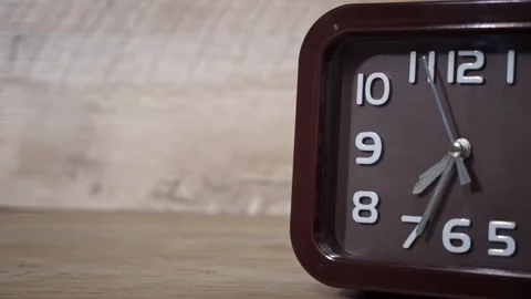 Hands of Time are on the Brown Home Clock Stock Footage 211703602