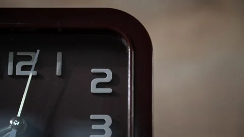 Hands of Time are on the Brown Home Clock Stock Footage 211997559