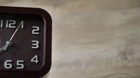 Hands of Time are on the Brown Home Clock Stock Footage 213018969