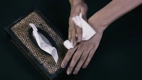 Hands Tissues Stock Footage 131565551