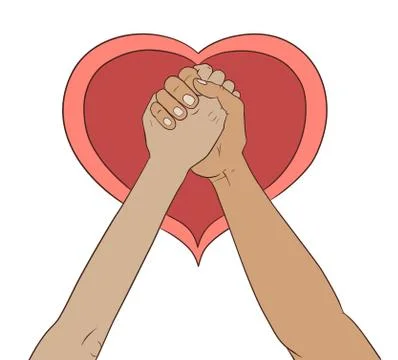 Hands together Stock-Illustration