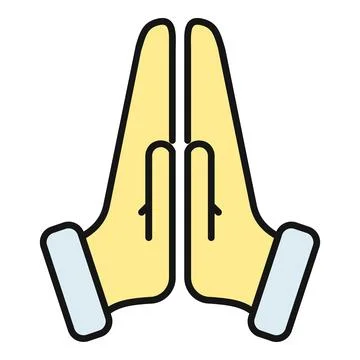 Hands together in prayer position offering gratitude Stock Illustration