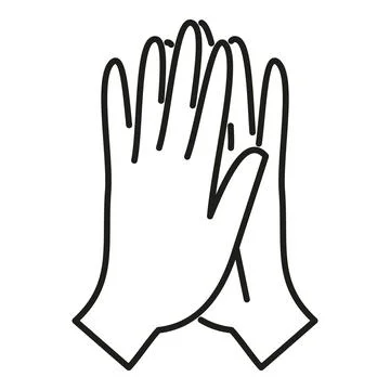 Hands together for praying or clapping gesture Stock Illustration