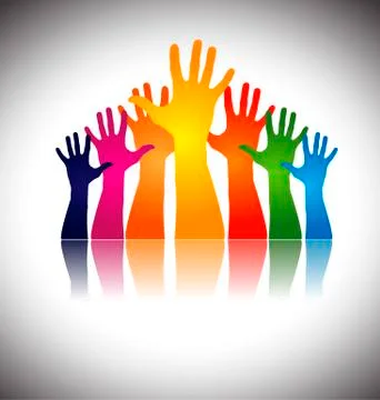 Hands together showing unity Stock Illustration
