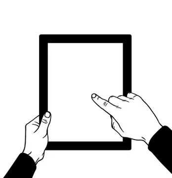 Hands with the touch Stock Illustration