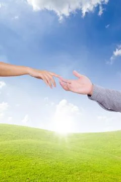 Hands touching fingers Stock Photos