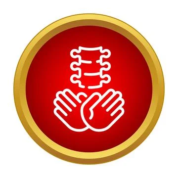 Hands touching spine icon for physiotherapy treatment Stock Illustration