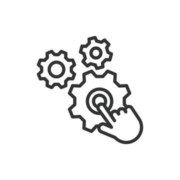 Hands-on training icon in line design. Training, hands-on, learning, skills Illustrazione stock
