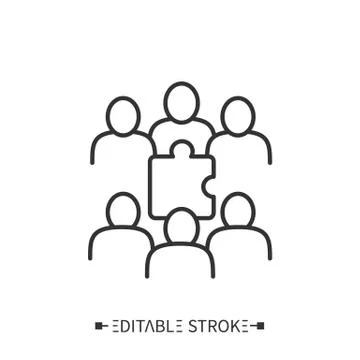 Hands-on training line icon. Editable illustration 스톡 일러스트
