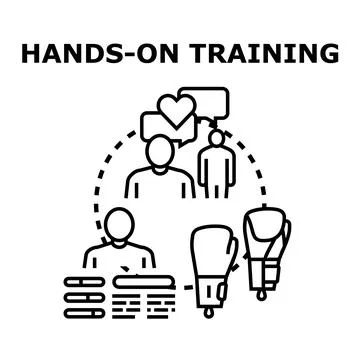 Hands on training preparing participants for active practice 库存插图