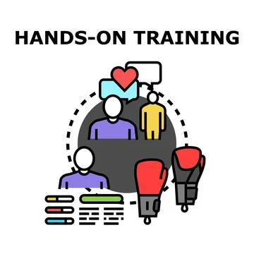 Hands on training preparing participants for active practice Stock Illustration