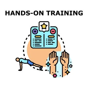 Hands on training process with practical exercises Illustrazione stock