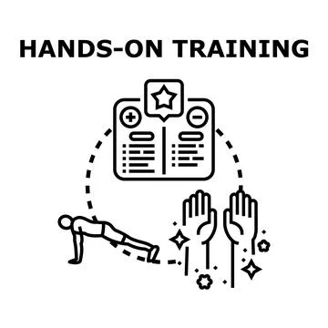 Hands on training process with practical exercises 库存插图