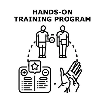 Hands on training program concept illustration Stock Illustration