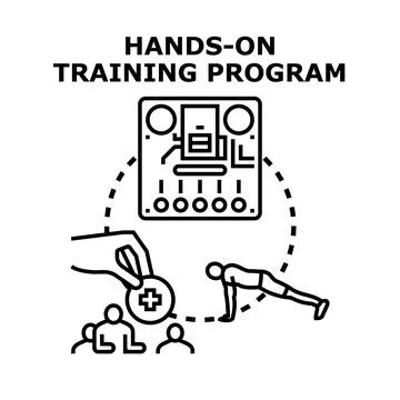 Hands on training program developing diverse skills Stock Illustration
