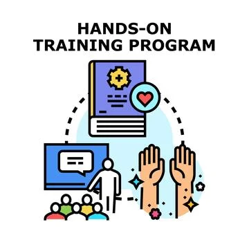 Hands on training program for skill development and education Stock Illustration