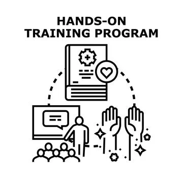 Hands on training program for skill development and education Stock Illustration