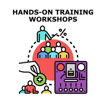 Hands on training seminars for skill development Stock Illustration