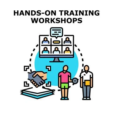 Hands on training workshops fostering skill development and education Stock Illustration