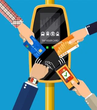 Hands with transport card, Stock-Illustration