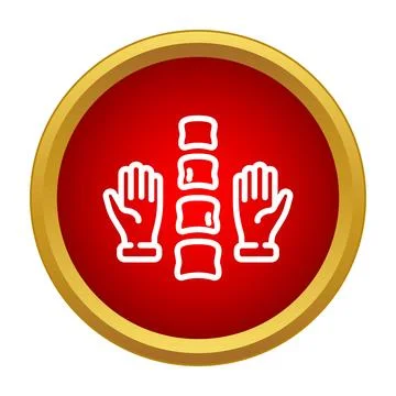 Hands treating spine for chiropractic therapy medical care 스톡 일러스트