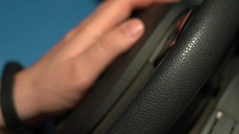 Hands turn the steering wheel. Stock Footage 167551363