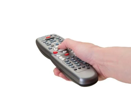 Hands on TV Remote Stock Photos