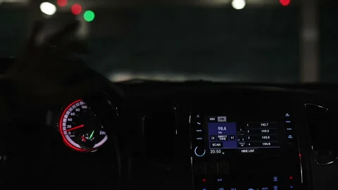 Hands twist the wheel of a modern car. Stock Footage 110371273