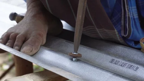 Hands Twisting Screwdriver Stock Footage 332581297