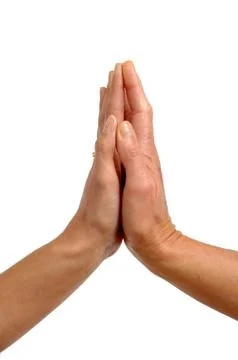 Hands of two generations Stock Photos