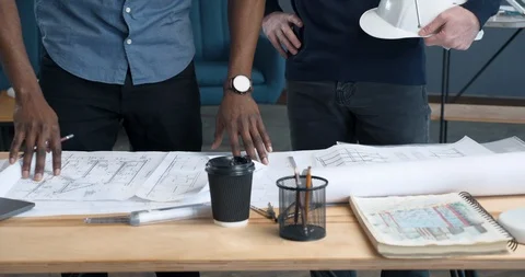  Hands Two Professional Engineers are Having Conversation.  Stock Footage 126162530