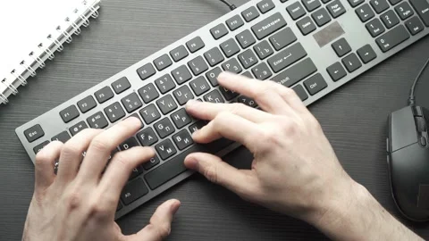 Hands type on laptop keyboard Stock Footage 150946088