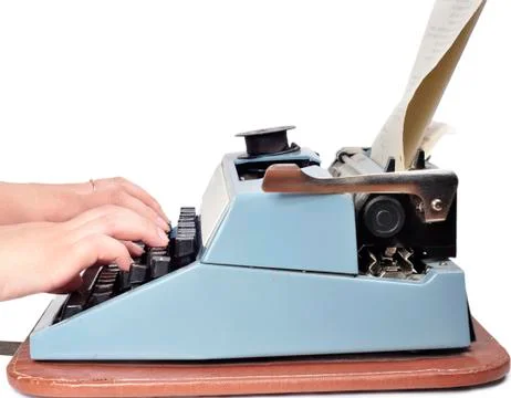 Hands typewriter Stockfoto's