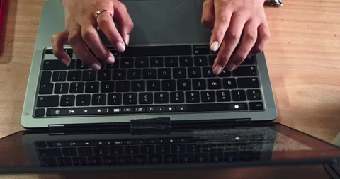 Hands, typing, and keyboard or laptop for texting, device and technology. Stock Footage 317106601