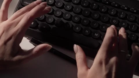 Hands Typing on a Black Keyboard Stock Footage 278938358