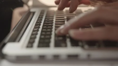 Hands Typing on Black Laptop Keyboard, Close-up Work Shot Vídeos de archivo 334641827