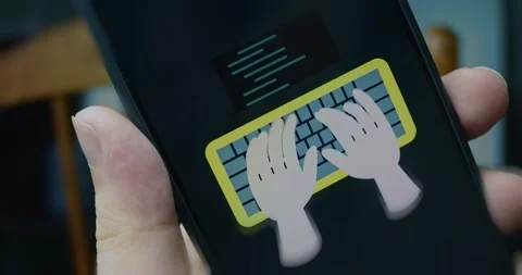Hands typing a code on keyboard, presentation Stock Footage 313498754