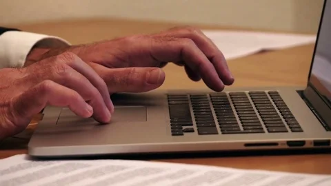 Hands typing on computer Stock Footage 73927593