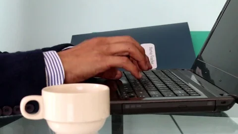 Hands typing on computer Stock Footage 78395871