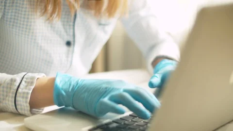 Hands typing on a computer Stock Footage 126836216