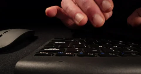 Hands typing on the computer Keyboard finishing with using computer Mouse Stock Footage 168251900