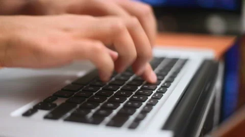 Hands typing on computer keyboard  Stock Footage