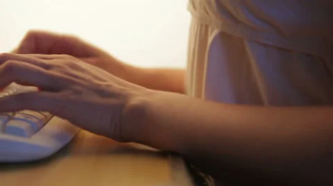 Hands typing on a computer keyboard Stock Footage 35574016