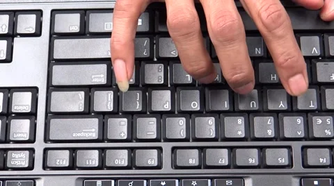 Hands Typing On computer Keyboard Stock-Footage 40706562